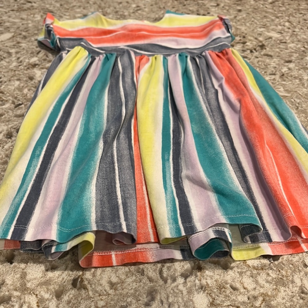 Tea Collection Cap Sleeve Striped Dress